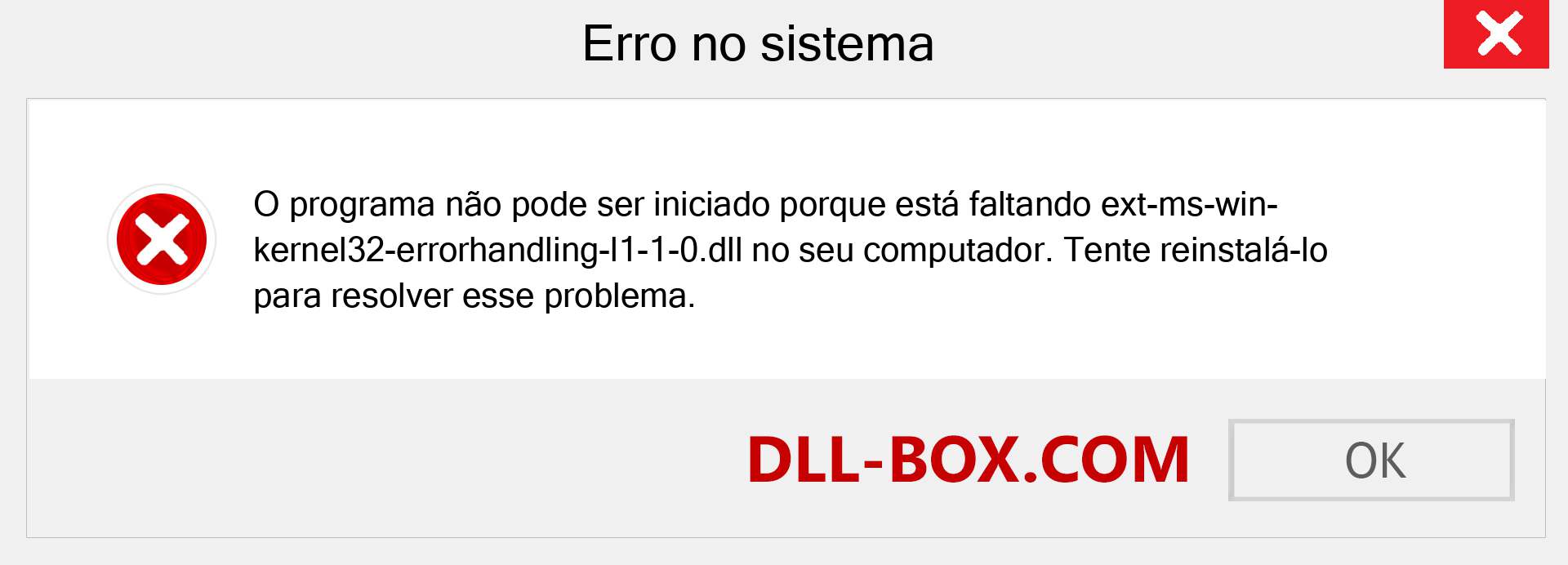 Arquivo ext-ms-win-kernel32-errorhandling-l1-1-0.dll ausente ?. Download para Windows 7, 8, 10 - Correção de erro ausente ext-ms-win-kernel32-errorhandling-l1-1-0 dll no Windows, fotos, imagens